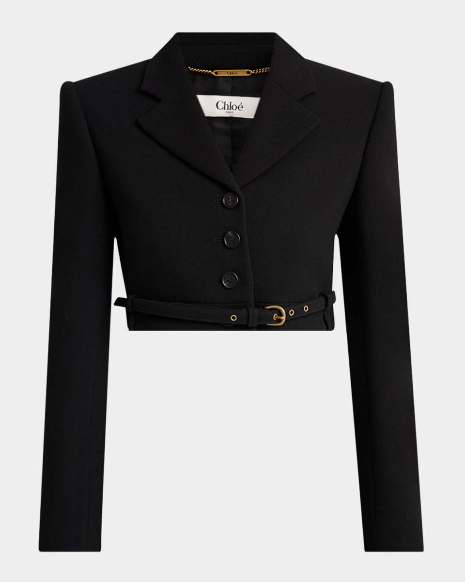Grain De Poudre Belted Crop Jacket